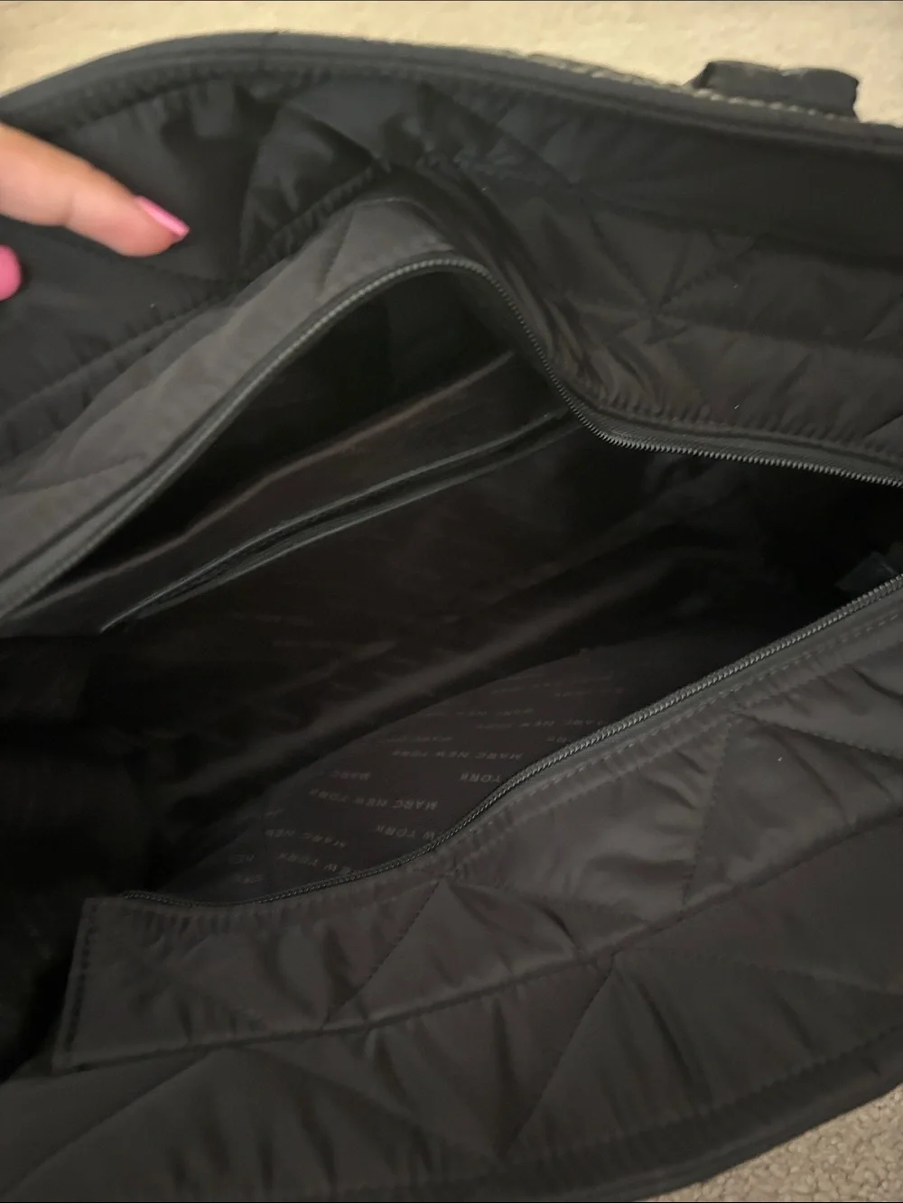 Marc New York Quilted Black Laptop Tote